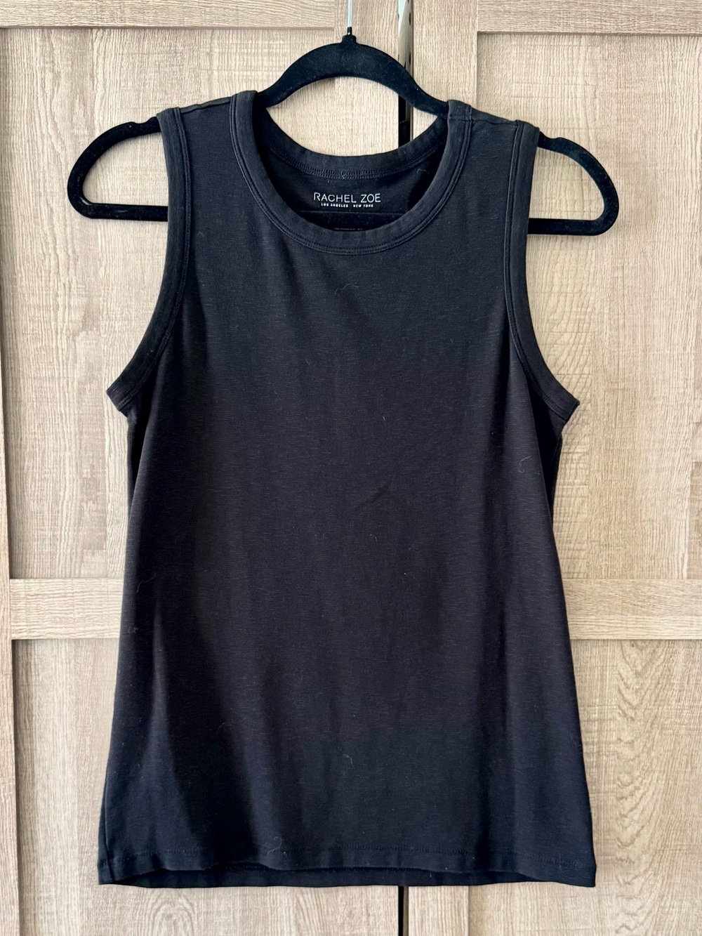 Rachel Zoe Classic Cotton Black Sleeveless Tank SZ.L/G